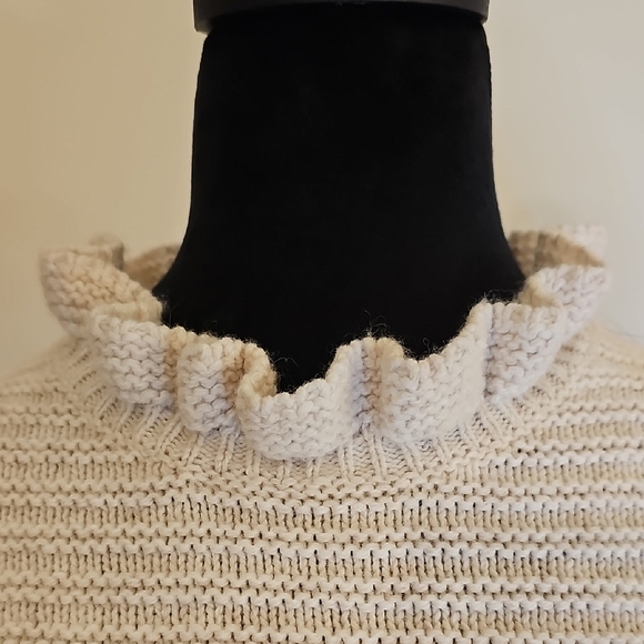 Madewell Cream Ruffle Neck Ruffle Sleeve Sweater - Picture 4 of 9